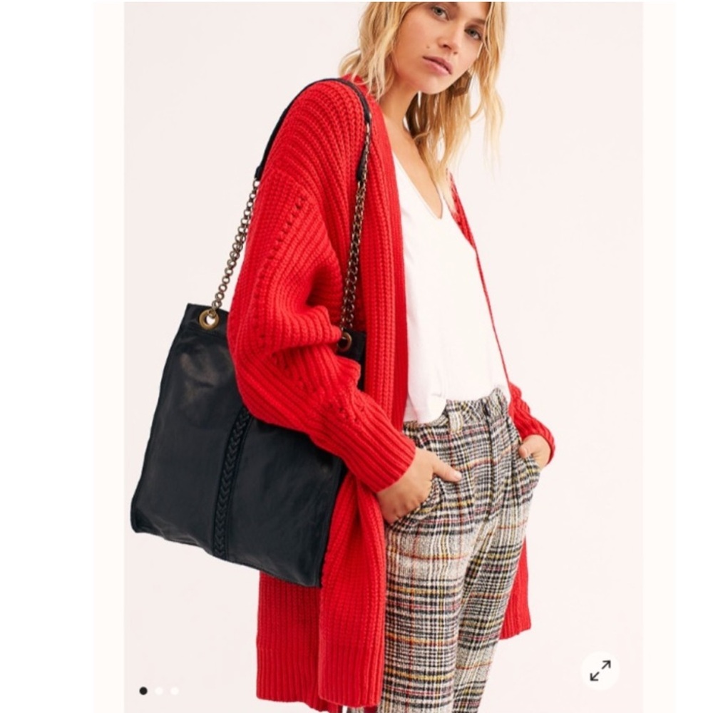Free People Red Cardigan